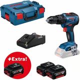 Bosch Professional GSB 18V-55 Klopboormachine - Met 3x 18V Accu's en Lader - Incl. Koffer