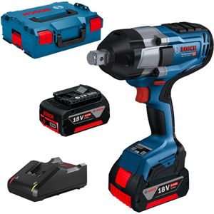 Bosch Blauw GDS 18V-1050 H | Professional Slagmoeraanzetter | met 2 x 5.0 Ah accu en lader - 06019J8522