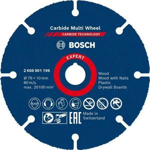 Bosch Accessoires Expert Carbide Multi Wheel doorslijpschijf 76 mm, 1 mm, 10 mm - 1 stuk(s) - 2608901196