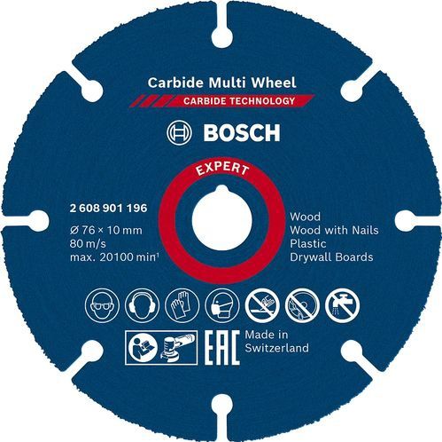 Bosch 2608901196 EXPERT Doorslijpschijf hardmetaal Multi Wheel 76 x 1 x 10 mm