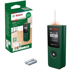Bosch laserafstandsmeter EasyDistance 20 (eenvoudig en precies meten tot max. 20 m, zakformaat, bediening met één knop, in kartonnen verpakking)