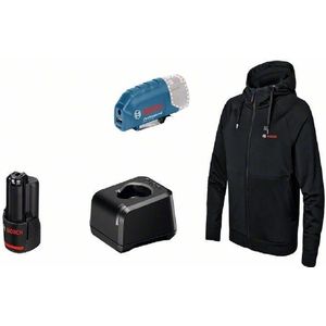 Bosch Professional verwarmbaar sweatjack GHH 12+18V XA (incl. USB-laadadapter GAA 12V-21 + accu GBA 12V 2.0Ah + oplader GAL 12V-20, in doos)
