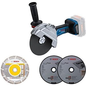 Bosch Blauw GWS 18V-180 PC Accu Haakse slijper | Zonder accu en lader | In doos - 06019H6E01