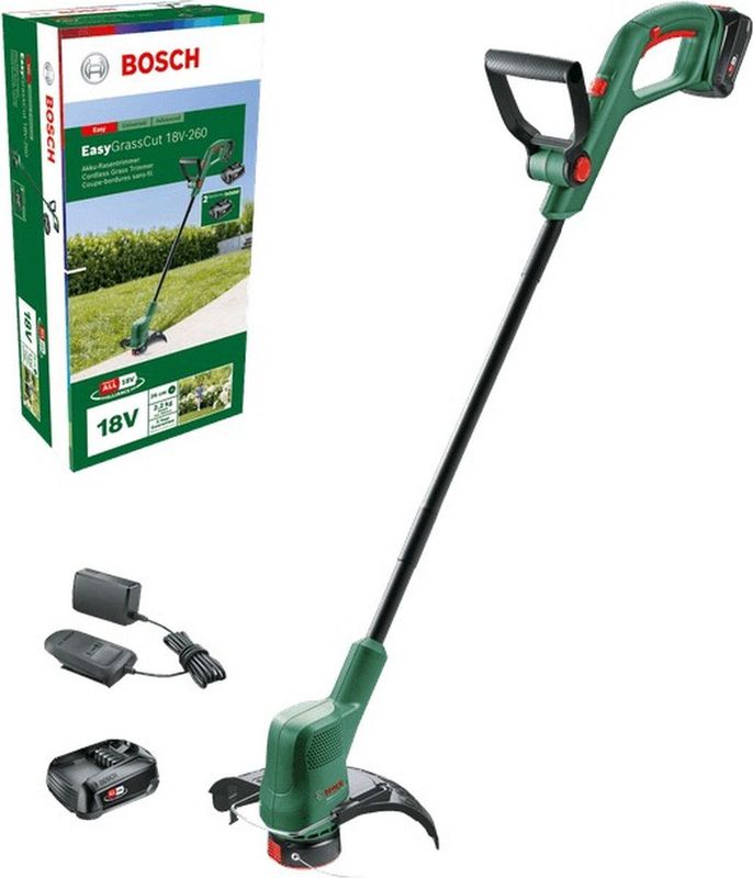 Bosch Home & Garden Akku-Rasentrimmer EasyGrassCut 18V 26, mit 2 Akkus 18V/2,0 Ah und Ladegerät