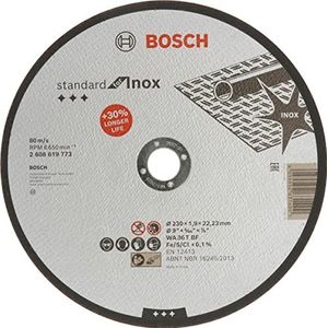 Bosch Accessories 1x Standard for Inox Doorslijpschijf (voor Roestvrij Staal, Ø 230 x 1,9 x 22,23 mm, Recht, Accessoires Haakse Slijpers)