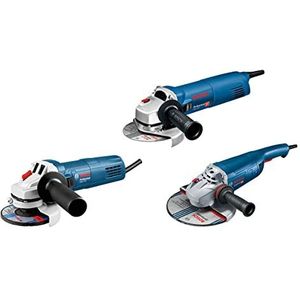 Bosch Professional haakse slijpmachineset GWS 22-230 J + GWS 1000 + GWS 750 (in kartonnen doos)