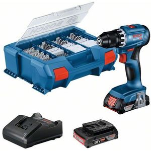 Bosch Blauw GSR 18V-45 | Accuboormachine | 18V | 2 x 2,0 Ah accu's + lader | In L-Case - 06019K3205