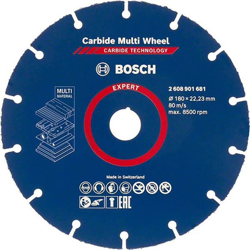 Gereedschap - Snijschijf - 180 mm - Stalen Behuizing - Karbidkorrels
