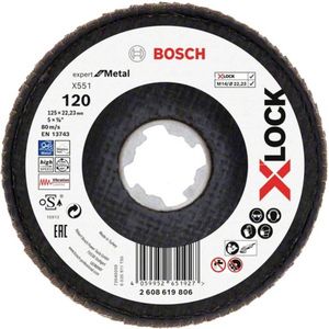 Bosch X-LOCK-Fächerschleifscheibe X551, Expert for Metal, K: 120, Scheibend.: 125 mm - 2608619806