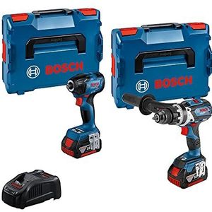 Bosch Professional GSB 18V-110 accu schroefklopboormachine + GDR 18V-210 C slagschroevendraaier 18V 5.0 Ah in L-BOXX - 0615990N2V