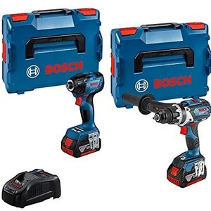 Bosch Blauw GSR 18V-110 Accuboormachine + GDR 18V-210 C slagschroevendraaier 18 Volt 5,0Ah Li-Ion in L-BOXX - 0615990N2W