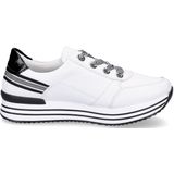 Remonte - D1312 - Lage Schoenen - Wit Zwart - Echt Leer