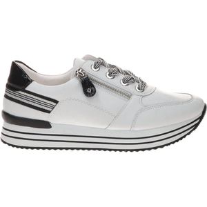 Remonte - D1312 - Lage Schoenen - Wit Zwart - Echt Leer
