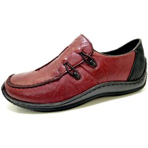 Rieker - L1751 - Loafers - Rood - Duurzaam Materiaal