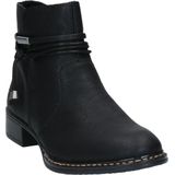 Enkellaarsjes - Effen - Imitatieleer - Ritsluiting - Versterkte Hak