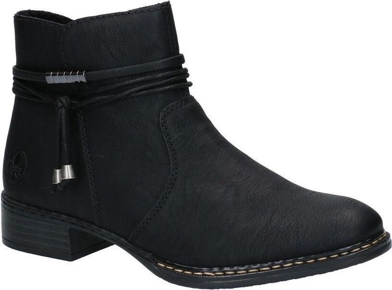 Enkellaarsjes - Effen - Imitatieleer - Ritsluiting - Versterkte Hak