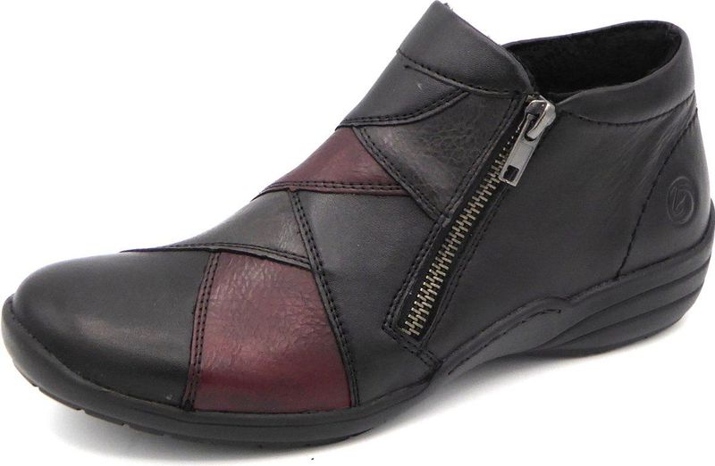 Remonte Dames Enkellaars R7674-02 Zwart Bordeaux
