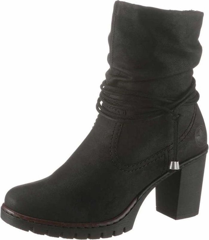 Rieker - Winterlaarsjes - Zwart - Boots - Trechterhak - Warme Voering