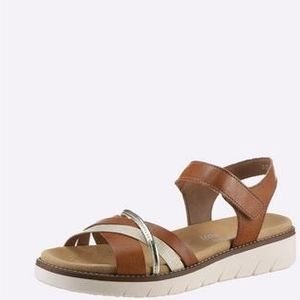 Remonte D2K55 Riempjessandalen voor dames, losse inlegzool, Metallic 90, 40 EU