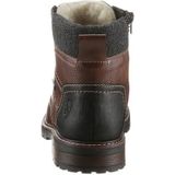 Kuitlaarzen - Donkerbruin - Vetersluiting - Blokhak - Textiel