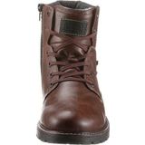 Kuitlaarzen - Donkerbruin - Vetersluiting - Blokhak - Textiel