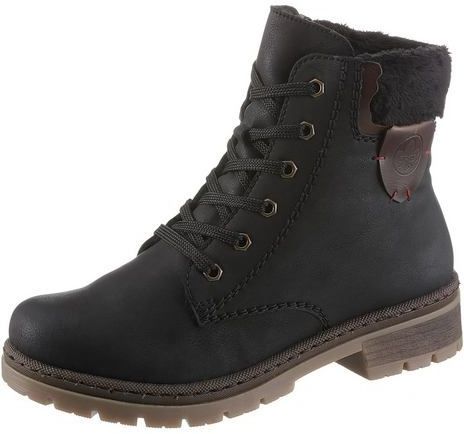 Rieker DAMES Enkellaarzen Y7418, Vrouwen Veterlaarsjes,laarzen,chukka boot,korte laarzen,veterschoenen,Zwart (schwarz / 00),42 EU / 8 UK