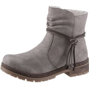 Rieker DAMES Enkellaarzen Y7463, Vrouwen Enkellaarsjes,laarzen,halve laarzen,bootie,plat,Grijs (grau / 40),36 EU / 3.5 UK