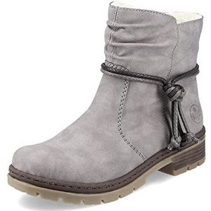 Rieker DAMES Enkellaarzen Y7463, Vrouwen Enkellaarsjes,laarzen,halve laarzen,bootie,plat,Grijs (grau / 40),37 EU / 4 UK