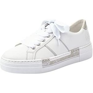 Rieker Frühjahr/Sommer N4902 Low-Top Sneakers voor dames, Wit Weiss Mist Zilver 81 81, 38 EU