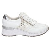 Rieker Corbridge dames trainer | Charles Clinkard, Wit Wit Zilver Argento 80 80, 38 EU