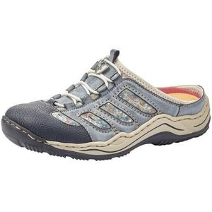 Rieker - L0555 - Damesslippers - Blauw - Textiel - Uitneembaar Voetbed