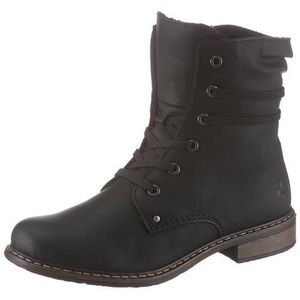 Rieker Dames veterlaarzen 71229, dameslaarzen, Schwarz Schwarz Schwarz 02, 39 EU