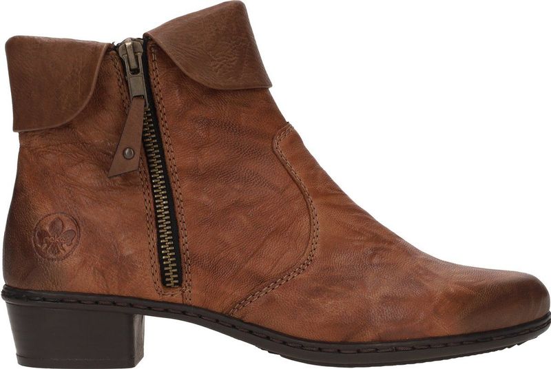 Rieker - Enkellaarsjes - Cognac - Leer - Antistress Binnenzool