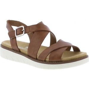 Sandalen - Gevoerd - Effen - Leer - Sleehak - Riemsluiting