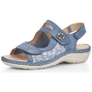 Remonte - Dames Sandalen - Blauw - Zijde - Comfortabel en Lichtgewicht