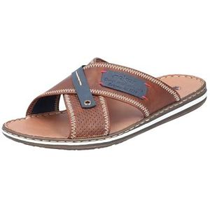 Rieker 21061 Slippers voor heren, voorjaar/zomer, Braun Marron Denim 25, 43 EU