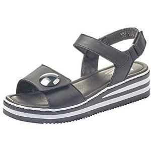 Rieker Dames voorjaar/zomer V02s8 sandalen, zwart zwart 00, 40 EU