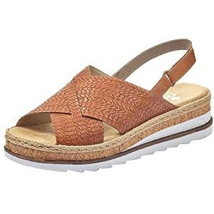 Rieker Dames V79b4 sandaal, bruin, 36 EU