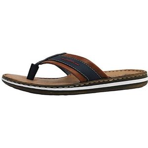 Rieker Slippers blauw Leer - Heren