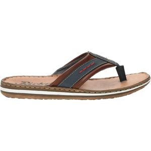 Rieker Slippers blauw Leer - Heren - Maat 44