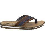 Rieker heren teenslipper 21072, Blauw Denim Marron 14, 45 EU