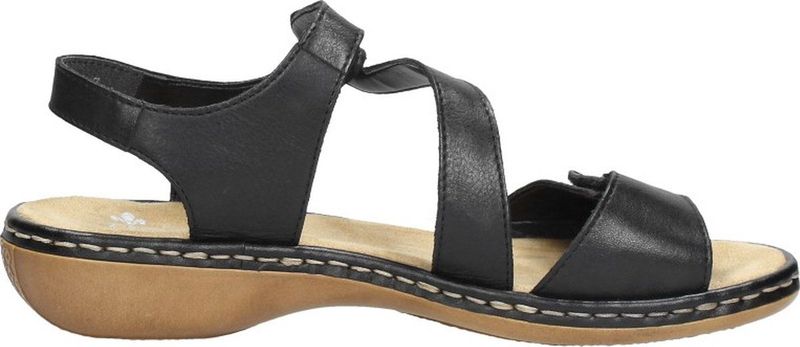 Rieker Sandalen - Zwart - Synthetisch - Klittenbandsluiting