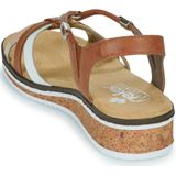 Rieker Sandalen zomerschoen, sandaal, sleehak, met accessoires versierd