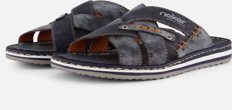 Rieker Serbia Slippers blauw Leer