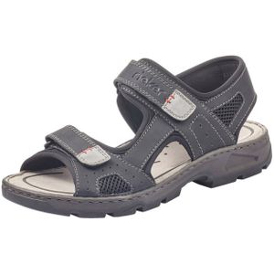 Rieker Heren sandalen 26156, Monsieur dunne sandalen, zwart zwart grijs 02 zwart, 41 EU