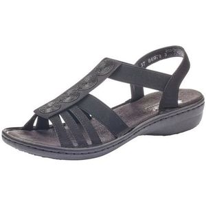 Rieker Dames voorjaar/zomer 60870 sandalen, zwart zwart 00, 37 EU