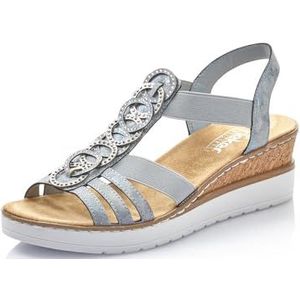 Rieker, Schoenen, Dames, Blauw, 38 EU, Casual Open Teen Sandalen uit het Paradijs