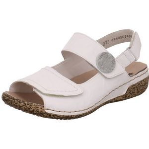 Rieker V7272 Peeptoe sandalen voor dames, voorjaar/zomer, wit wit wit 80, 39 EU