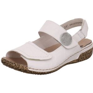 Rieker V7272 Peeptoe sandalen voor dames, voorjaar/zomer, wit, 37 EU