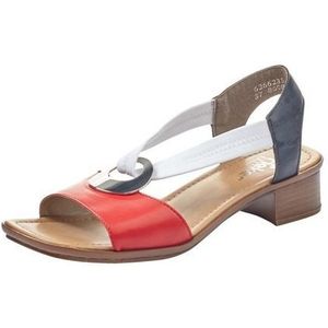 Rieker Dames 62662 sandalen, dames sandalen, Rosso Bianco Pacific 35 rood, 41 EU